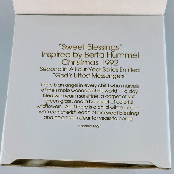 Berta Hummel Christmas Ball 1978 & 1992 Hummel Ornament Schmid Sweet Blessings - Picture 11 of 16
